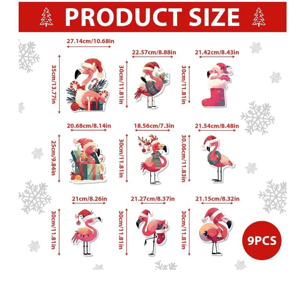 Christmas Pink Flamingo Ornaments for Christmas Tree Flamingo Tree Topper 9Pcs